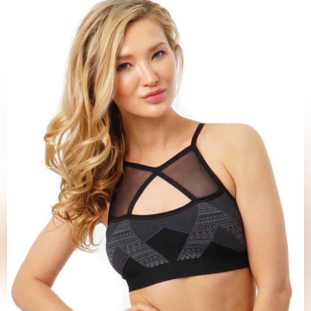 NUX Tulum Sports Bra In Color Iron Mesh Size Small